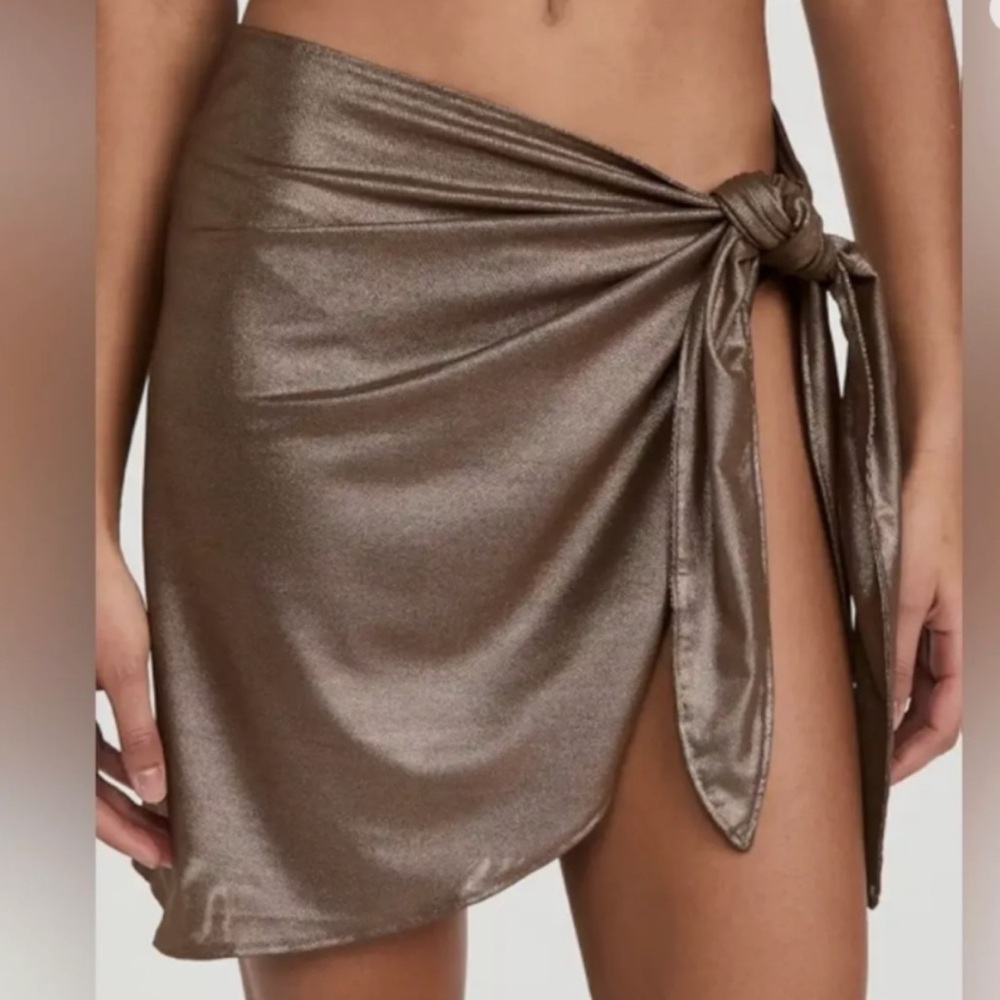 NWT Good American Leg Daze Sarong in Mocha Foil